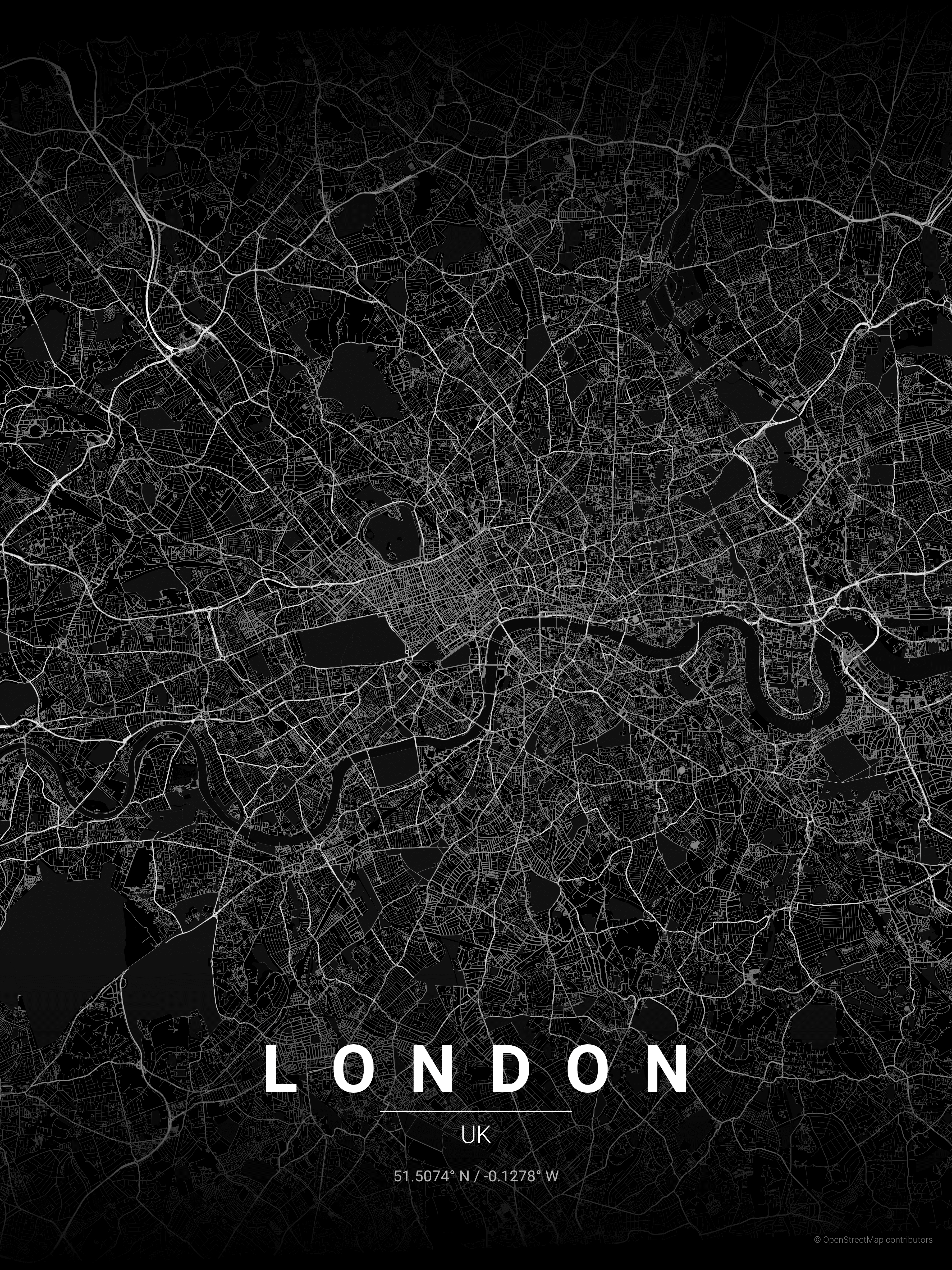London Noir map poster